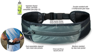 Amphipod Tactical Trail Run Belt - Blk/Drk Green