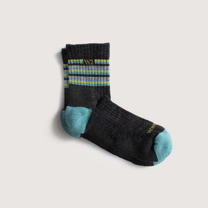 Wide Open Multi Stripe 9502 Cushioned MW Crew Sock Wmn's